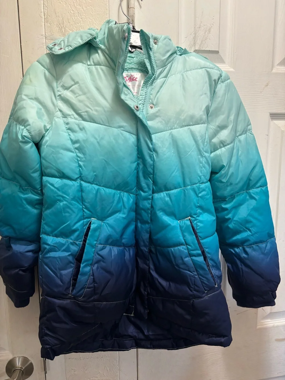Justice Ombre Blue Puffer Coat